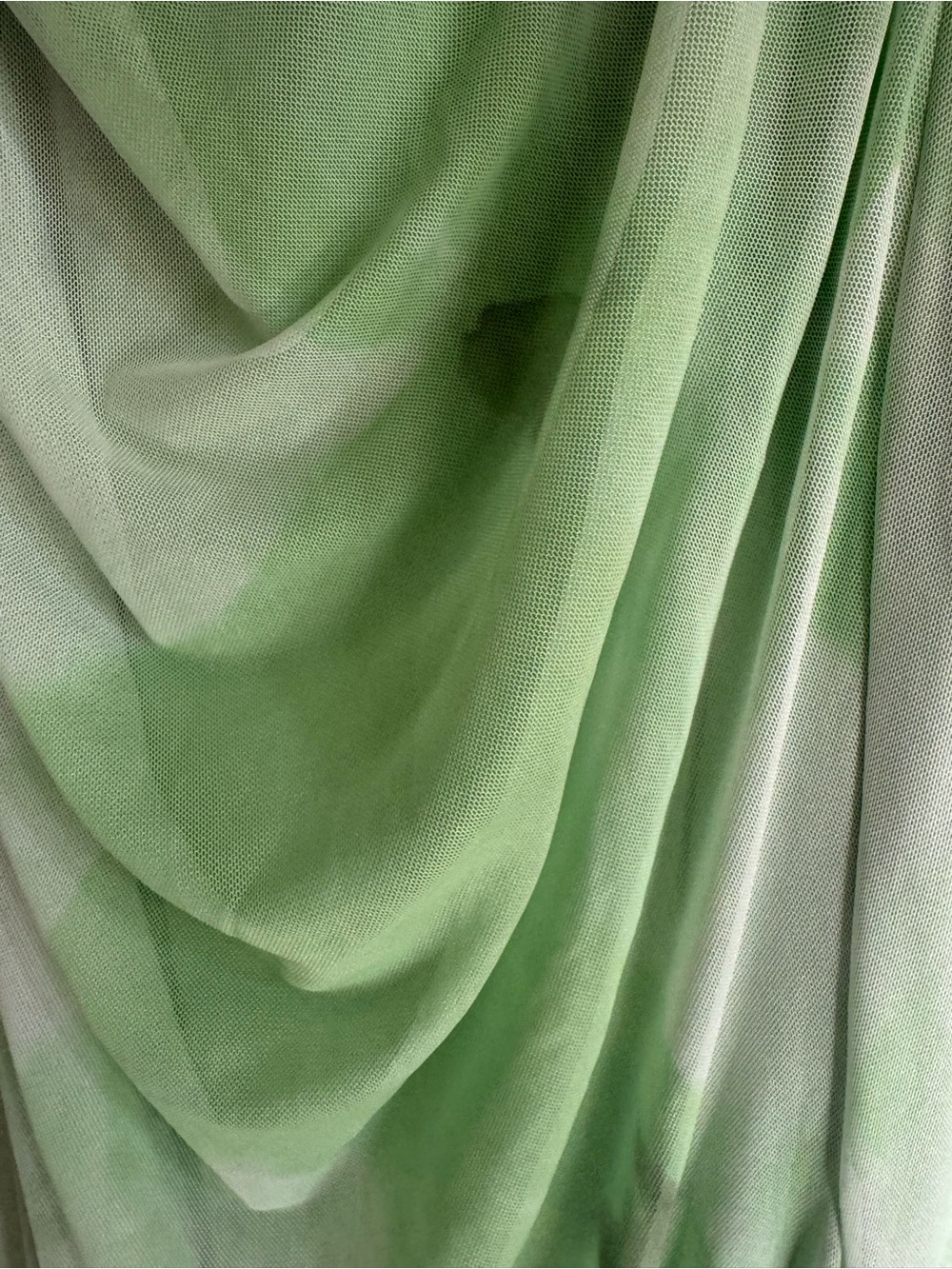 Zara Sheer Draped Midi Dress in Light Green - Picture 4 of 8